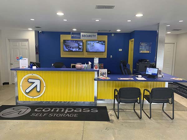 Front desk at Compass Self Storage.