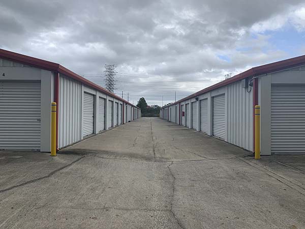 Drive-up units at Compass Self Storage.