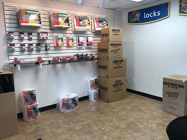 Storage supplies for sale.