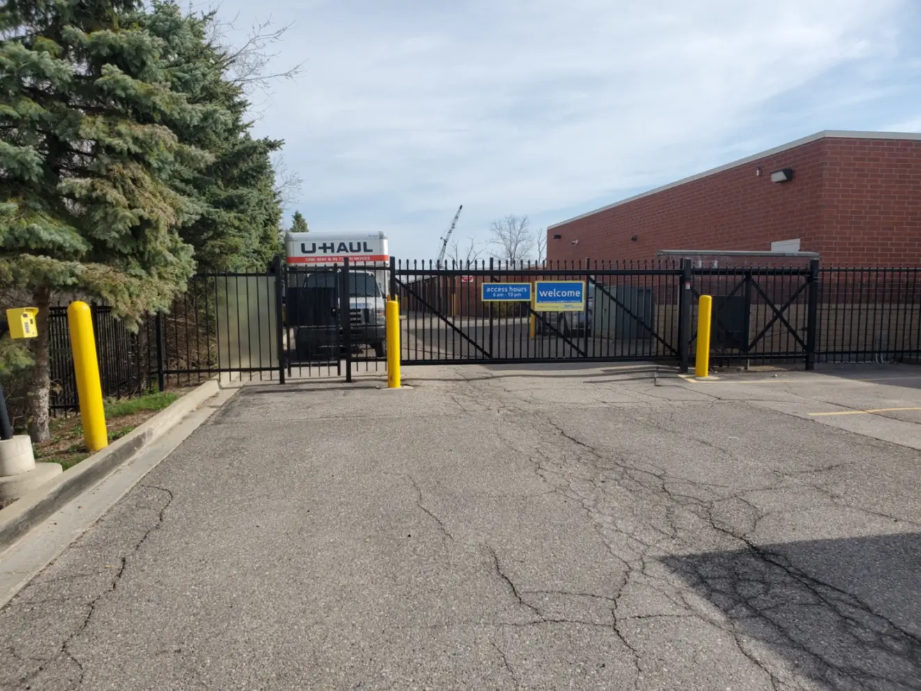 Grand River Ave facility gate.