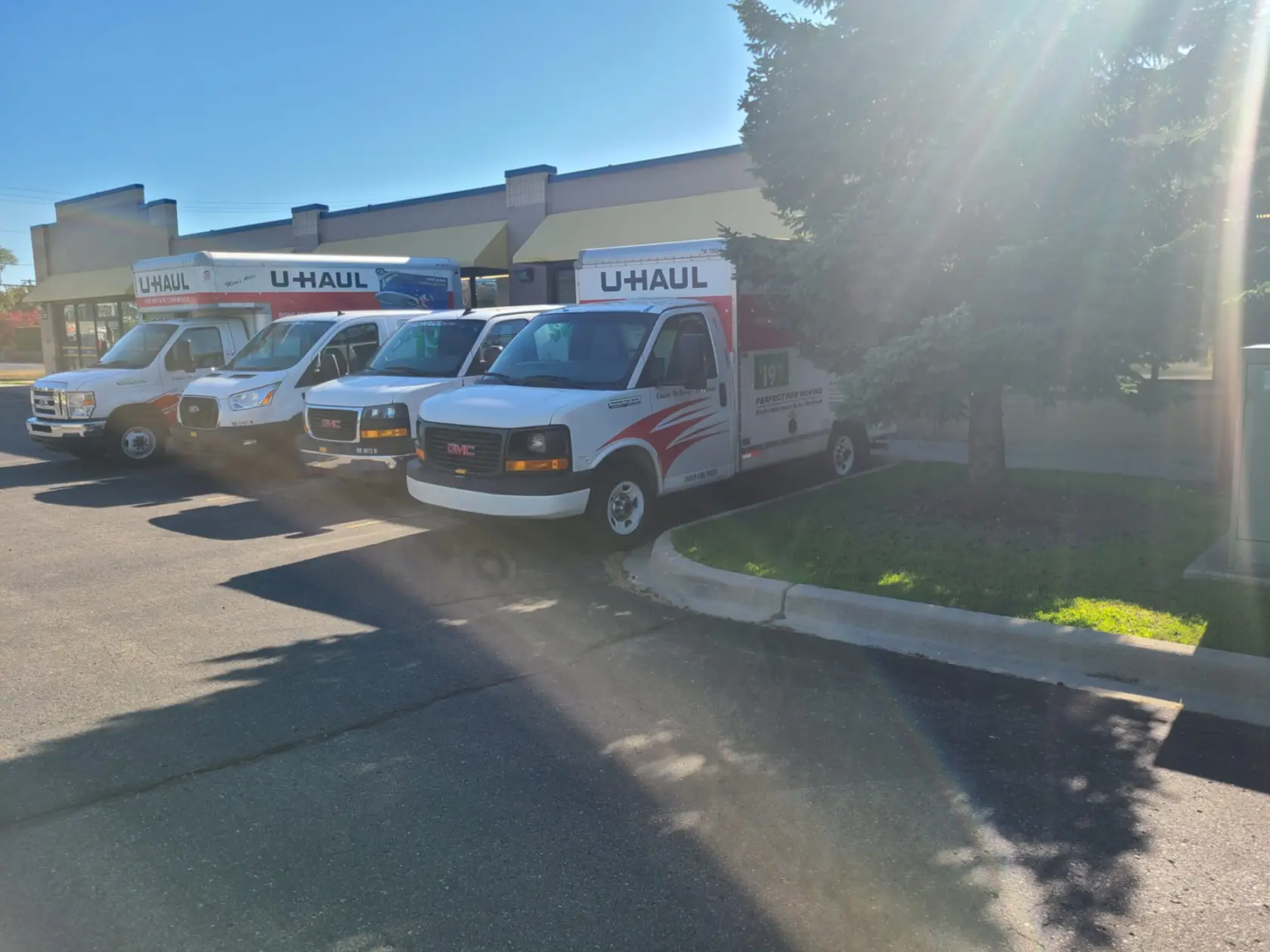 U-Haul rental trucks.