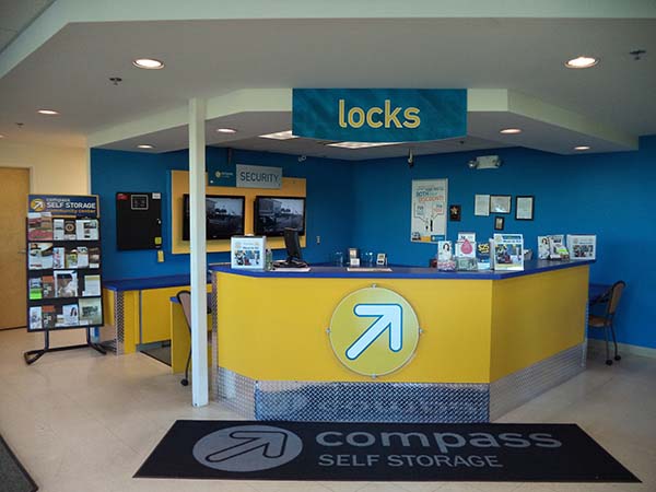 Front desk at Compass Self Storage.