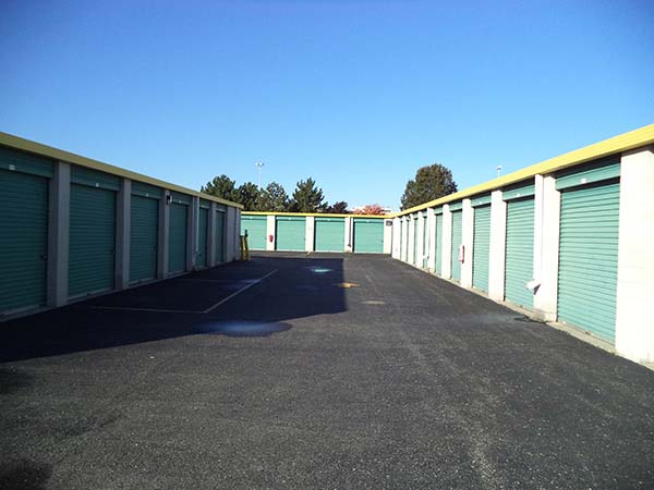 Outdoor storage units with drive-up access.