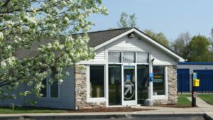 Compass Self Storage Flat Rock facility office.