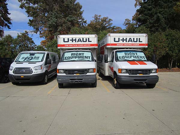 Hayes Road U-Haul rental trucks.