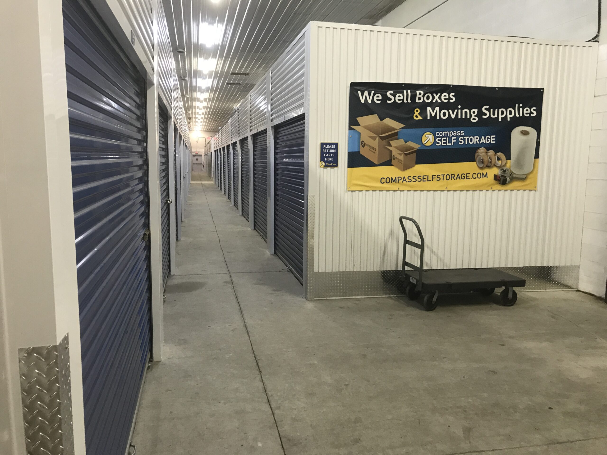Indoor units at Compass Self Storage.