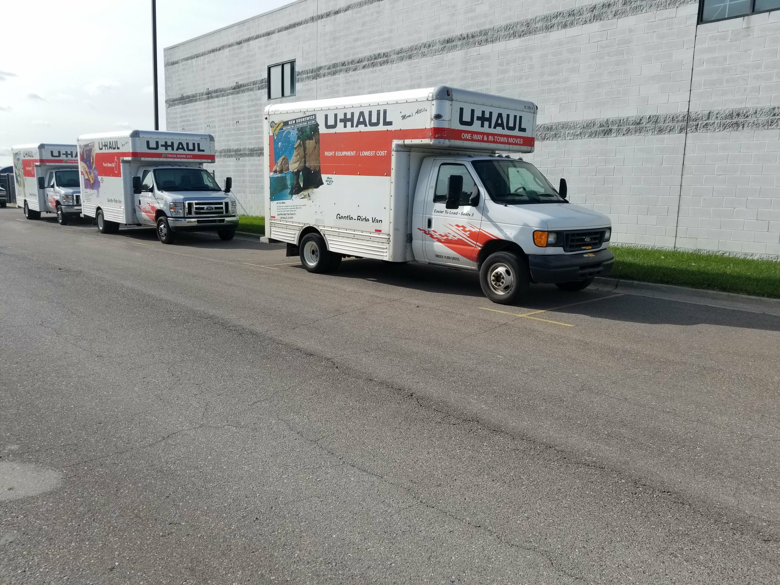 Moving trucks at Compass Self Storage.