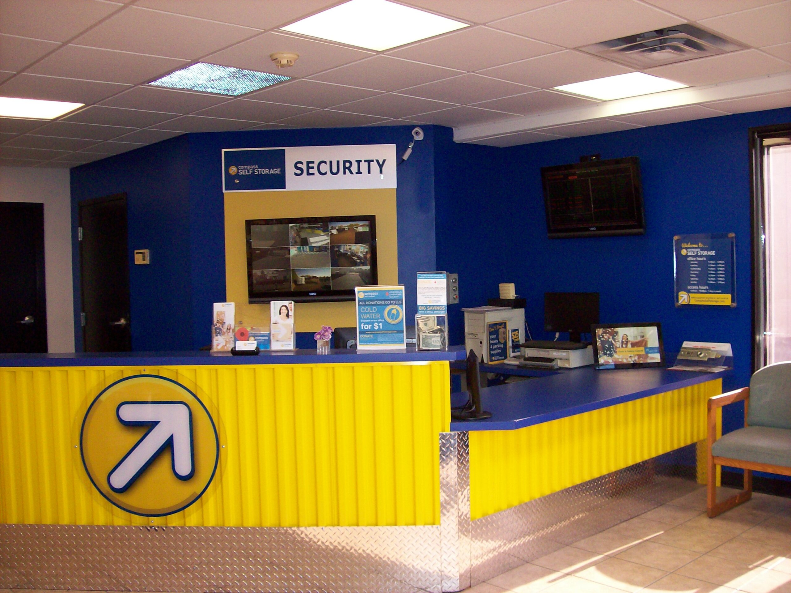 Front desk at Compass Self Storage.