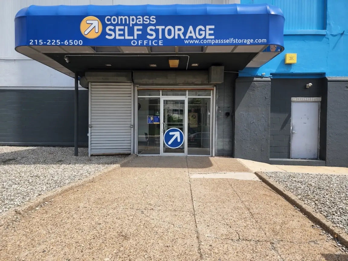 Compass Self Storage entrance to front office.