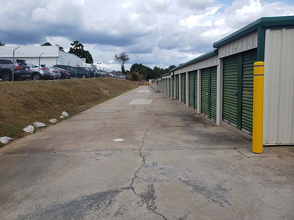 Outdoor storage units at Compass Self Storage.