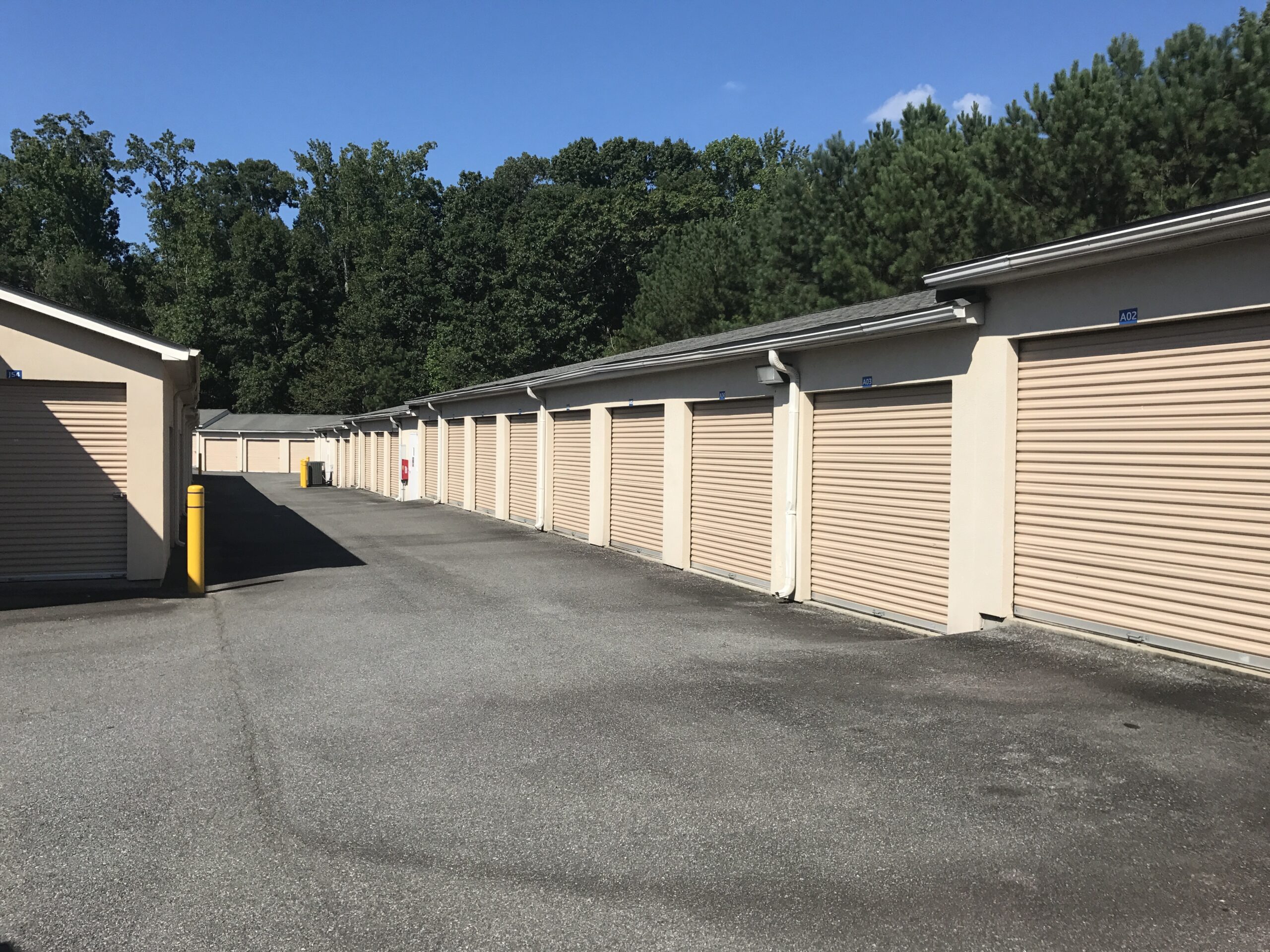 Drive-up units at Compass Self Storage.