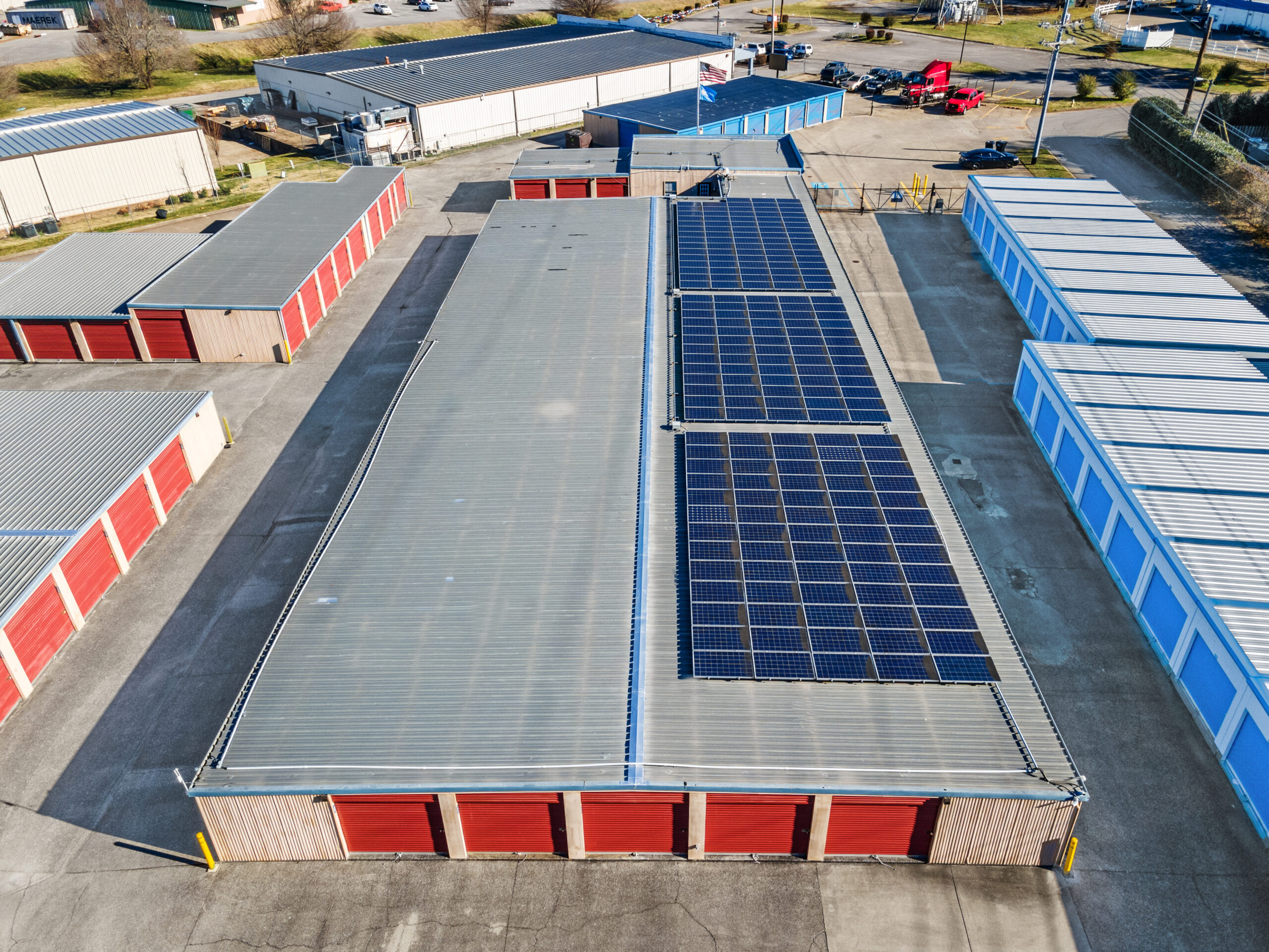 Jessica Street birds eye image of outdoor storage units.