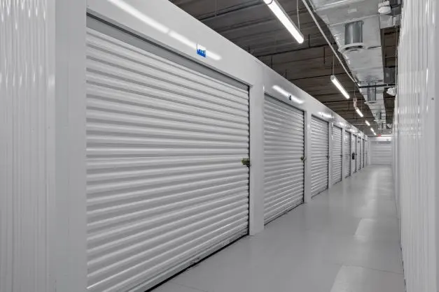 White indoor storage units.