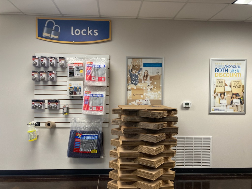 Packing boxes and moving supplies.