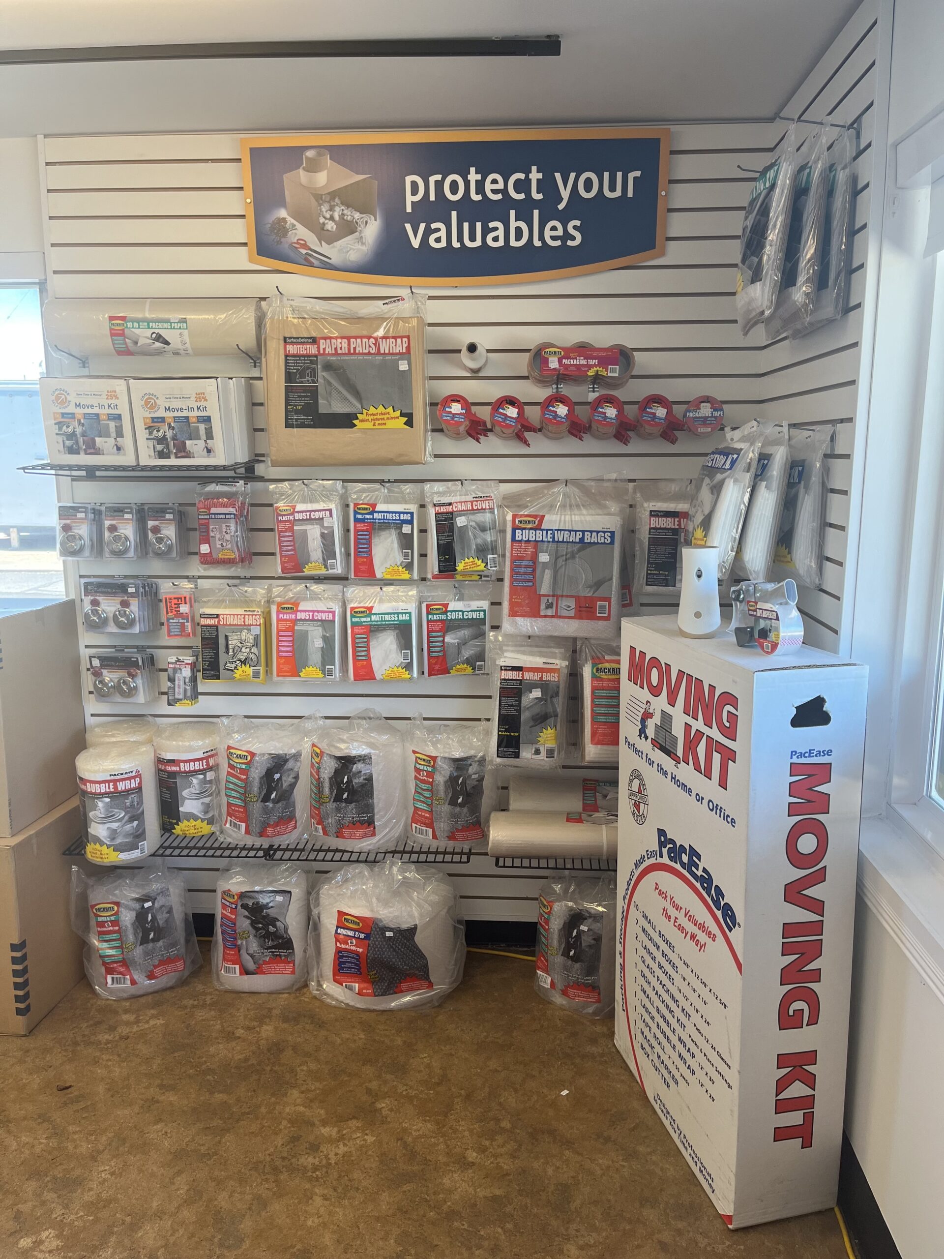 Packing supplies available at Compass Self Storage.