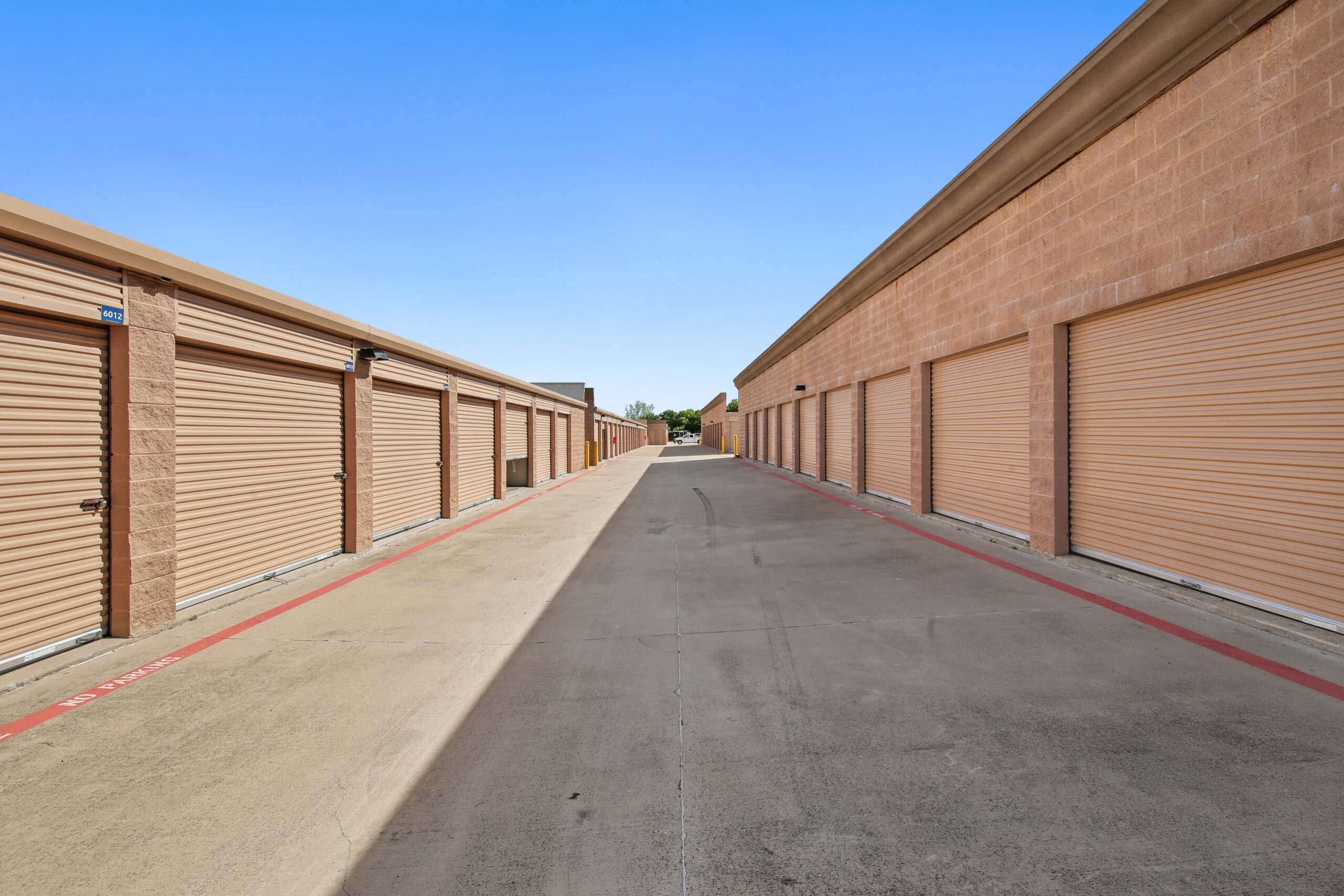 Drive-up units at Compass Self Storage.