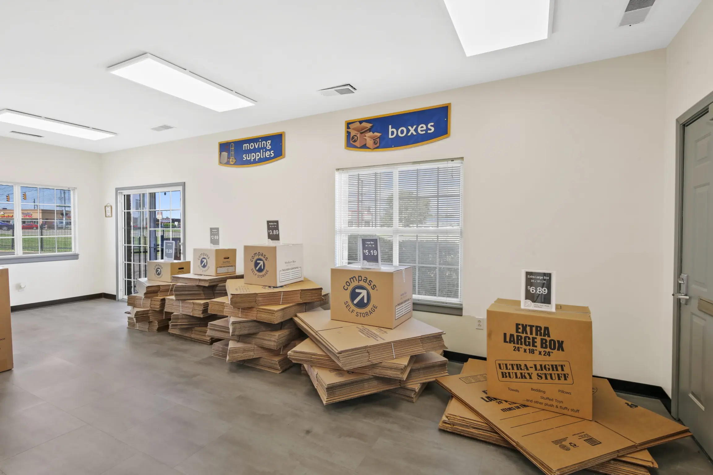 Moving boxes.