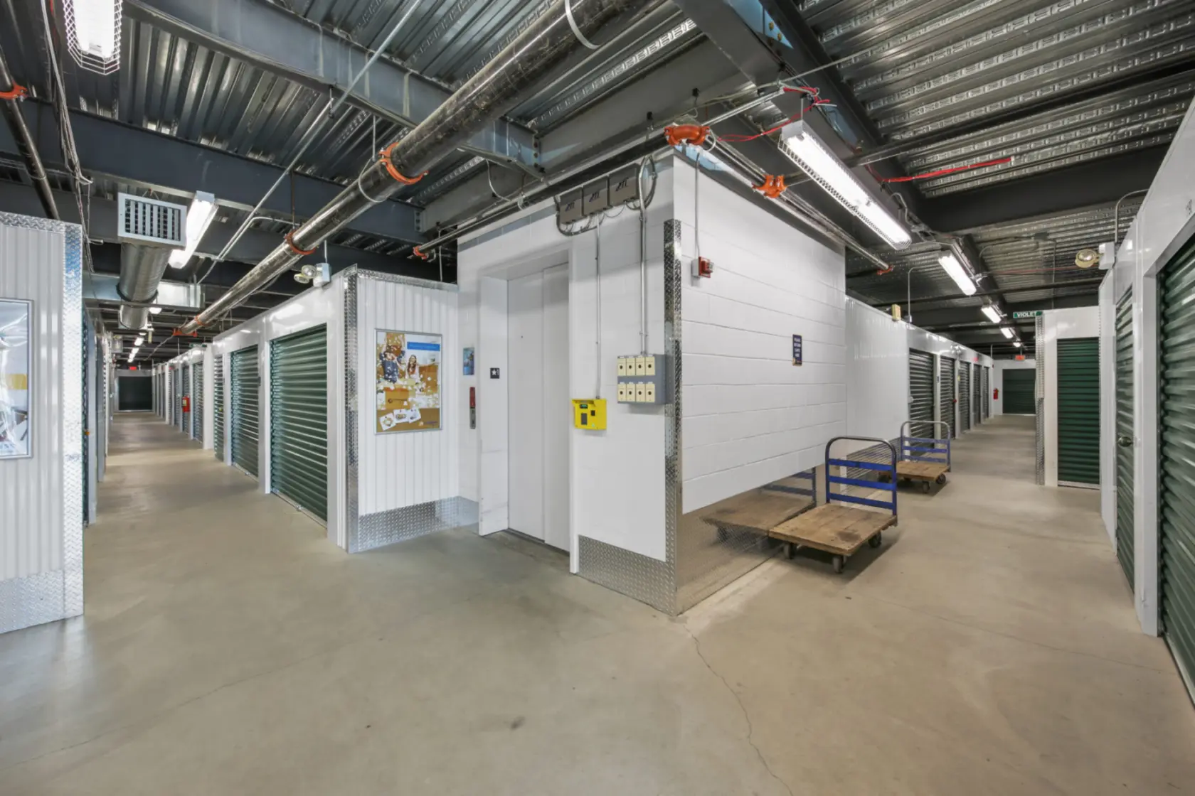 Indoor storage units with dolly available.