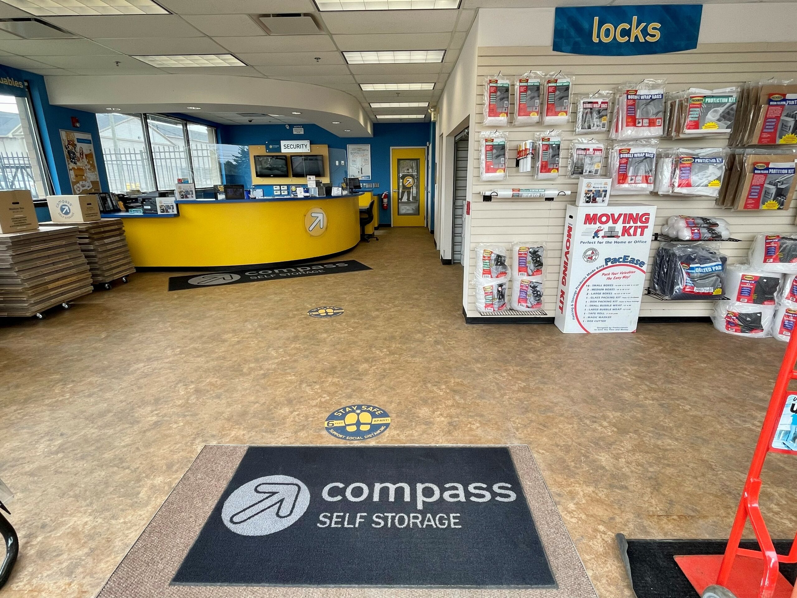 Packing supplies at Compass Self Storage.