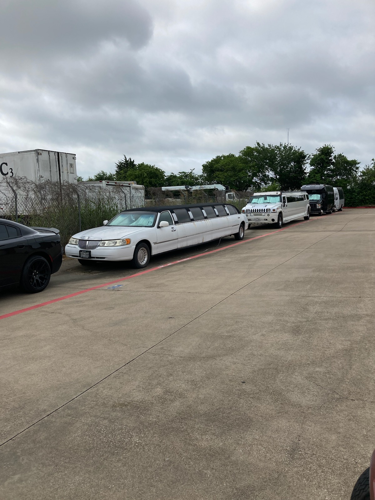 Limousines parked at Compass Self Storage.