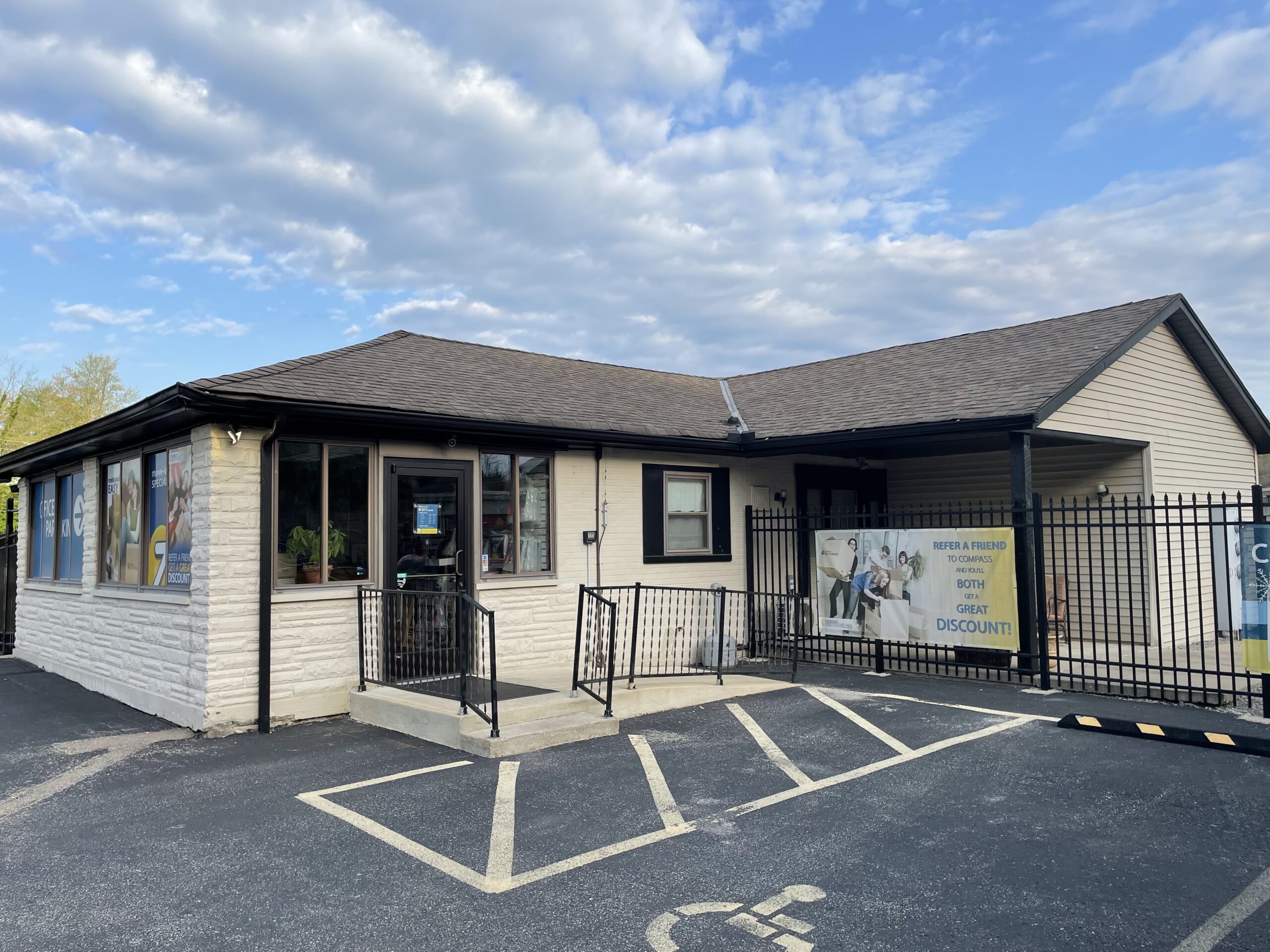 Rental office at Compass Self Storage.