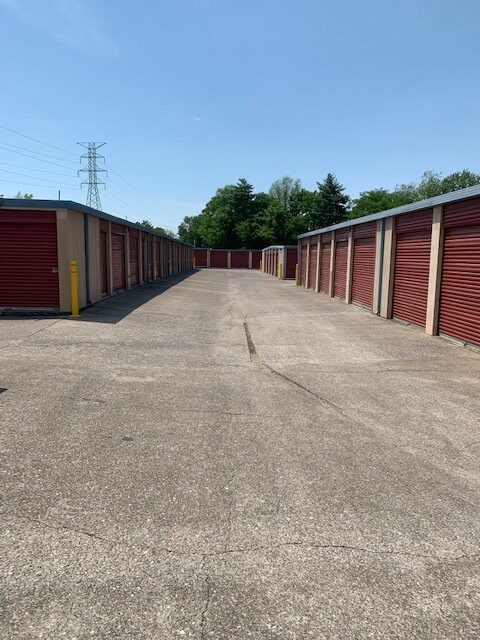 Outdoor storage units at Compass Self Storage.