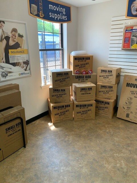 Jessica Street moving boxes.