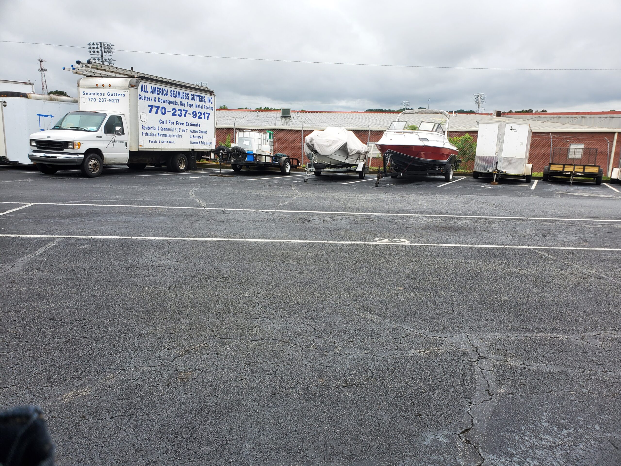 Boat parking at Compass Self Storage.