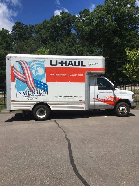 UHAUL truck at Compass Self Storage.