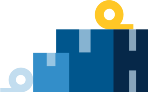 Graphic of two taped moving boxes.