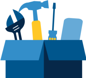 Graphic of a box filled with tools.