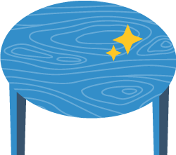 Graphic of a clean table.