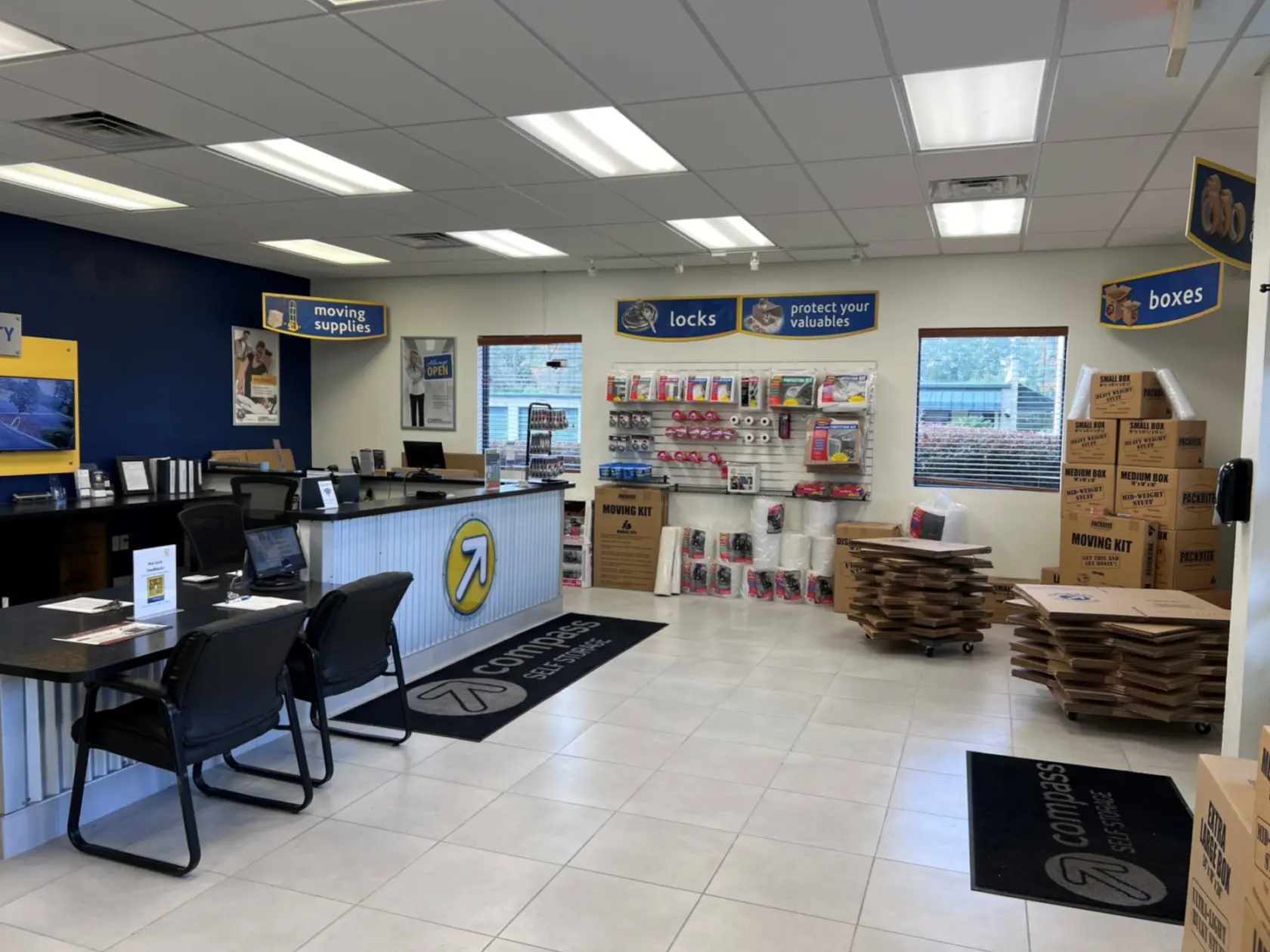Packing supplies at Compass Self Storage.
