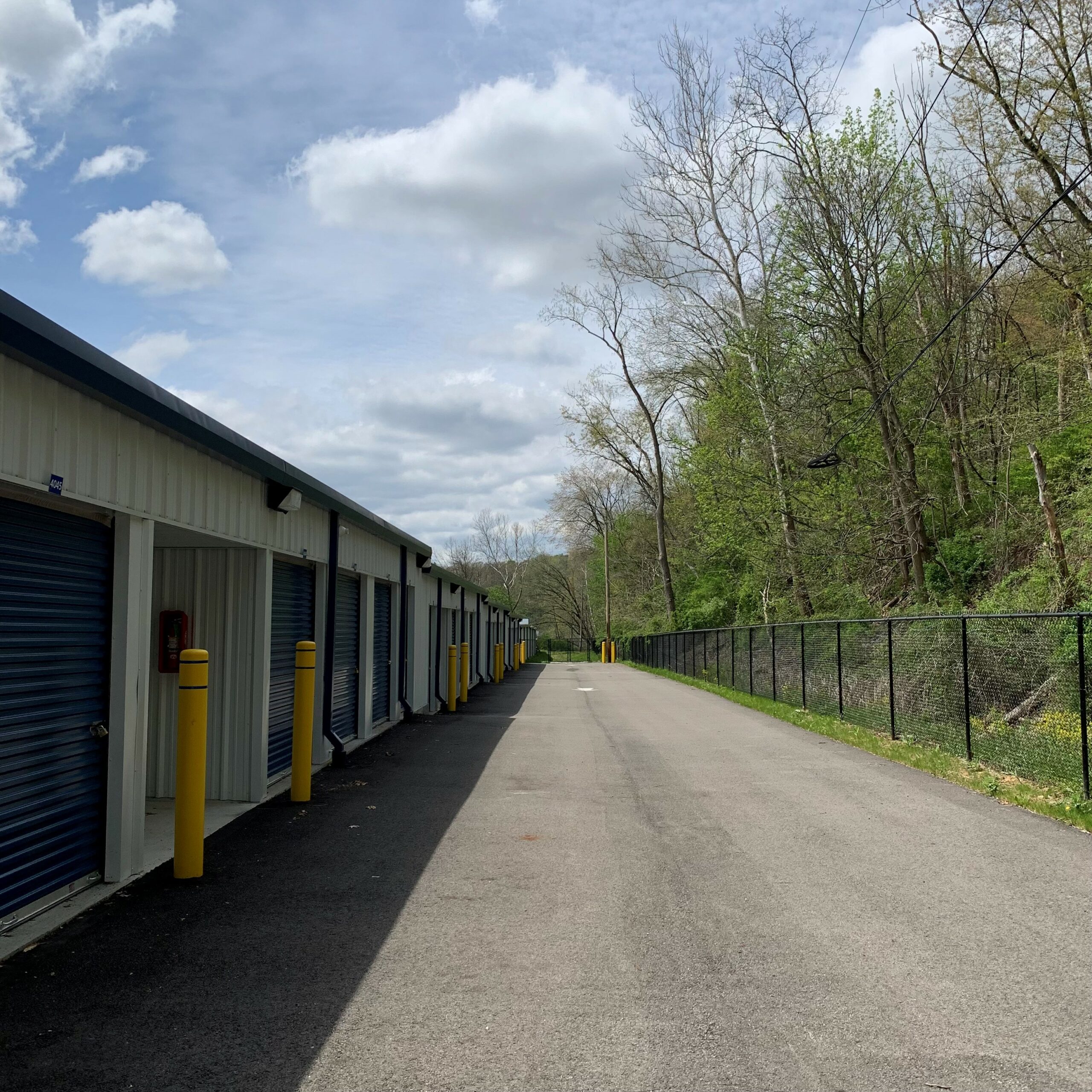 Drive-up storage units at Compass Self Storage.
