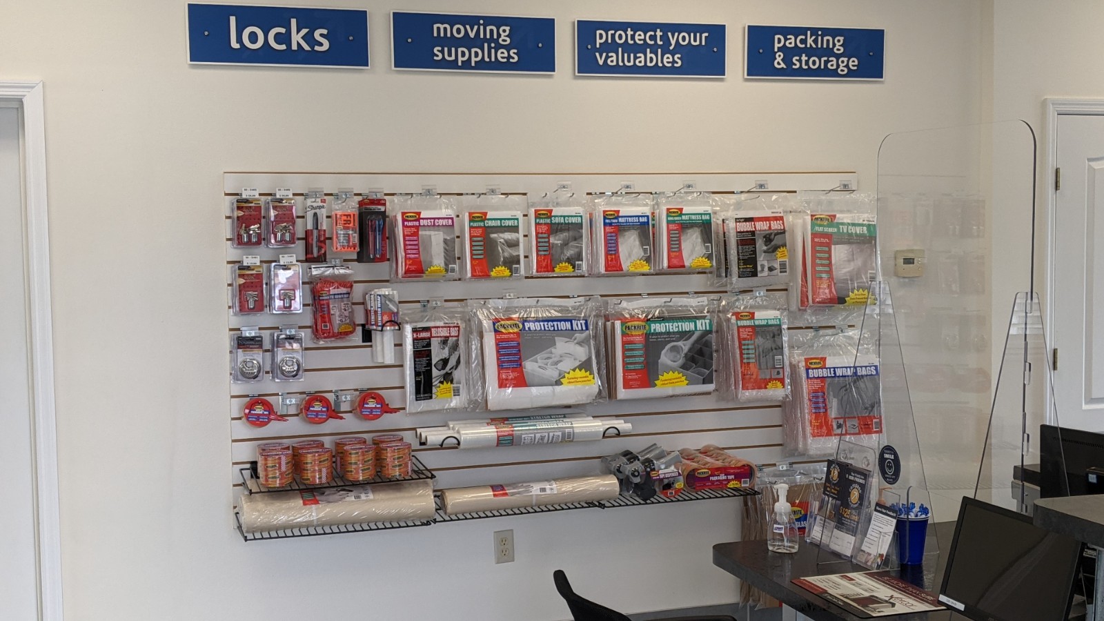 Packing supplies at Compass Self Storage.