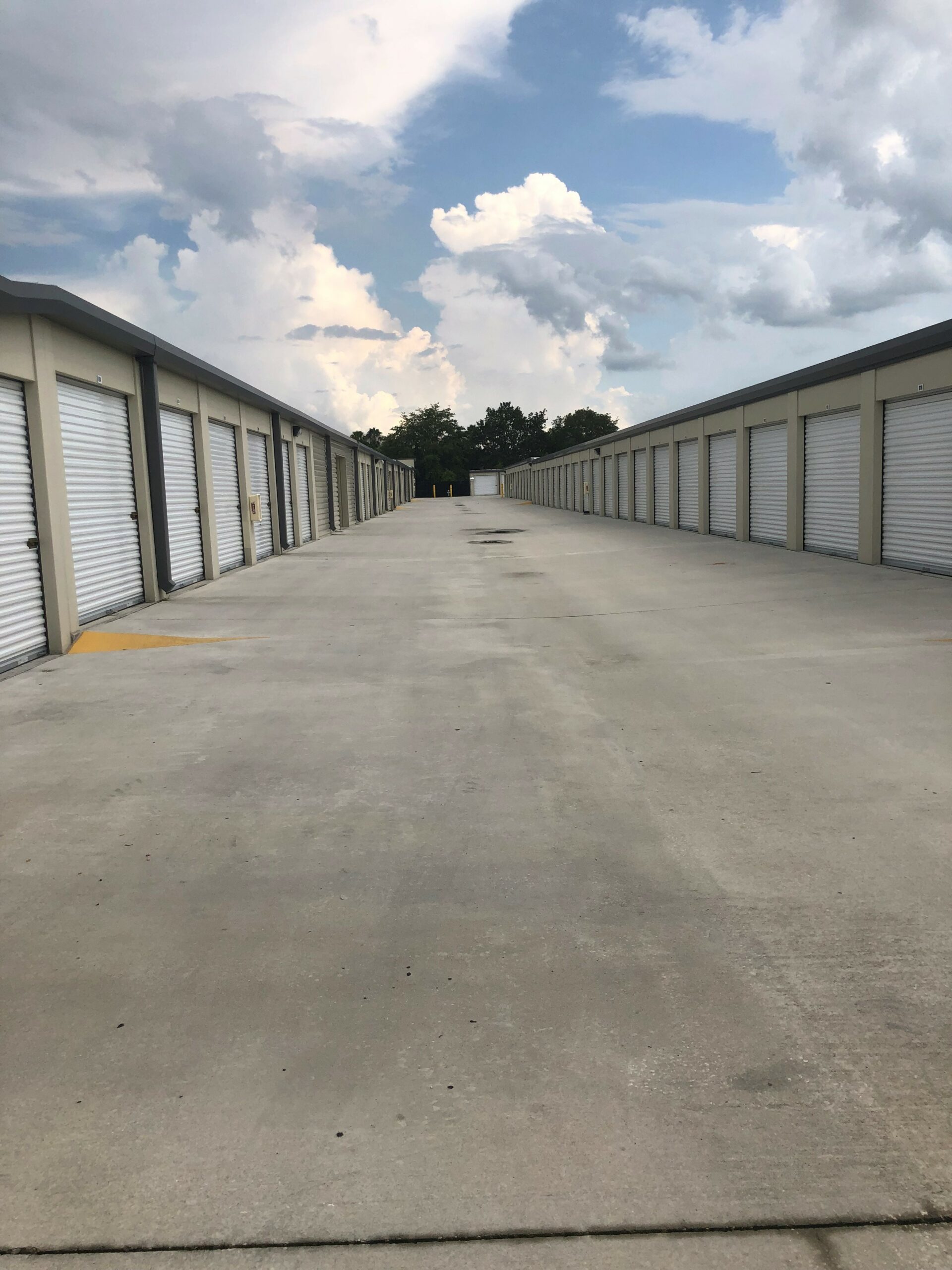 Drive-up storage units at Compass Self Storage.