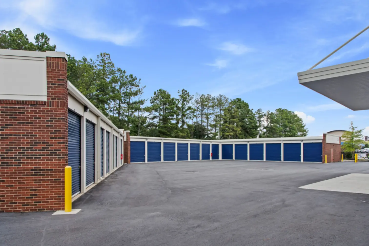View of multiple outdoor storage units.