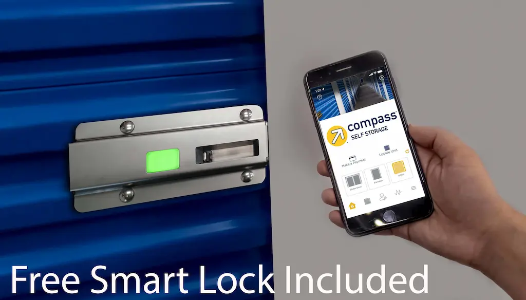 Compass self storage free smart lock at Wildwood, FL facility.