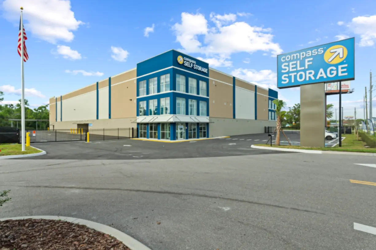 Front office building of Compass Self Storage.