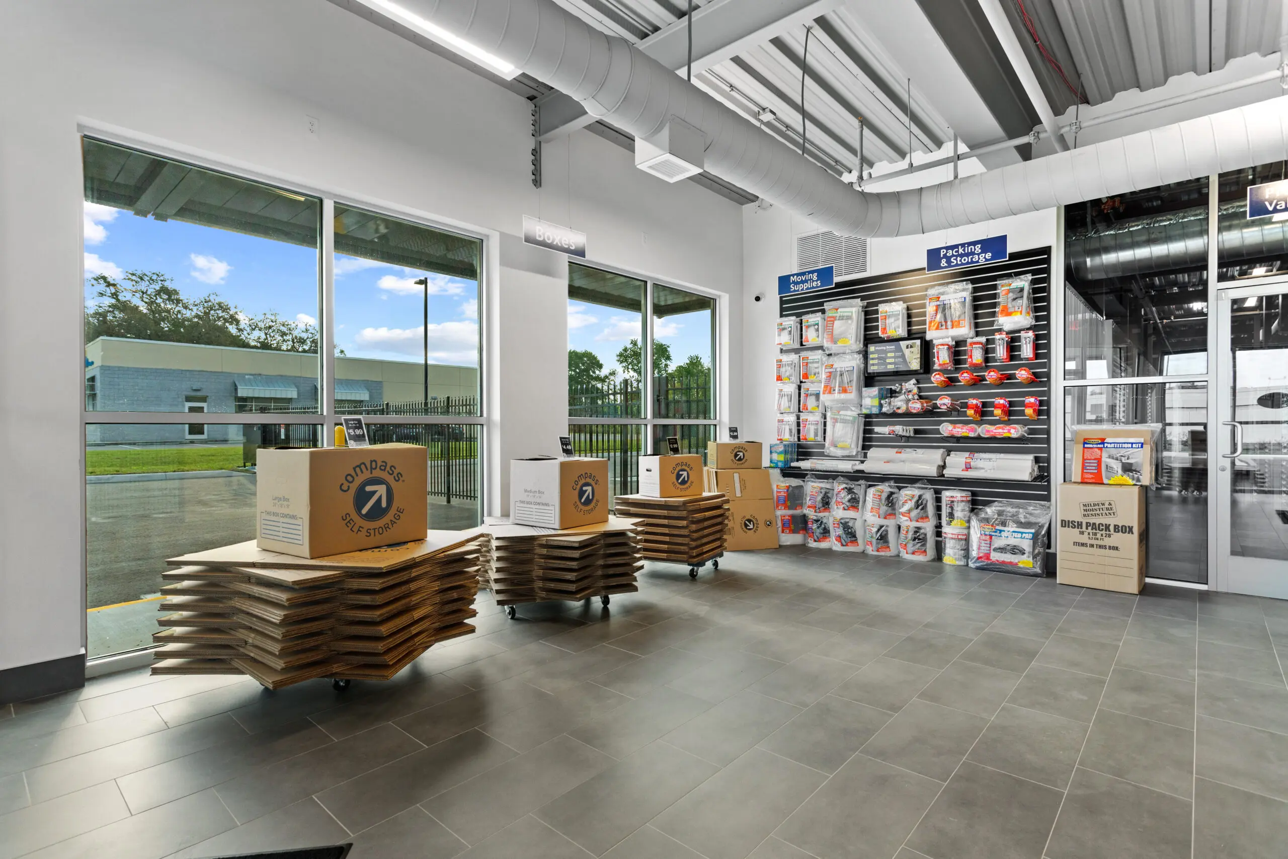 Retail area at Compass Self Storage.