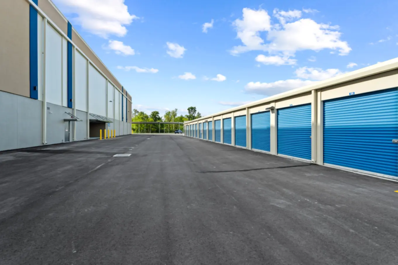 Frontage Rd drive up storage units.