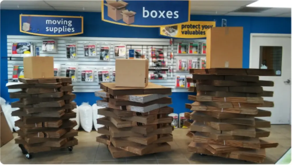 Packing supplies at Compass Self Storage.