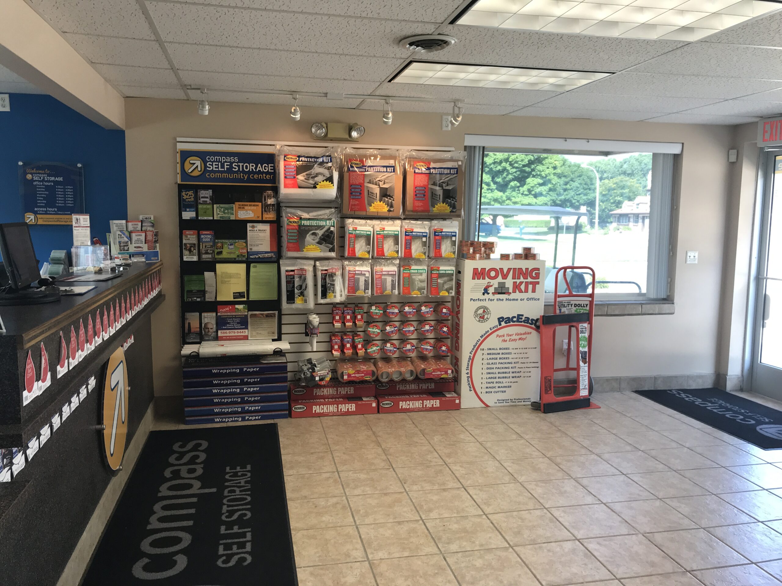 Packing supplies at Compass Self Storage.