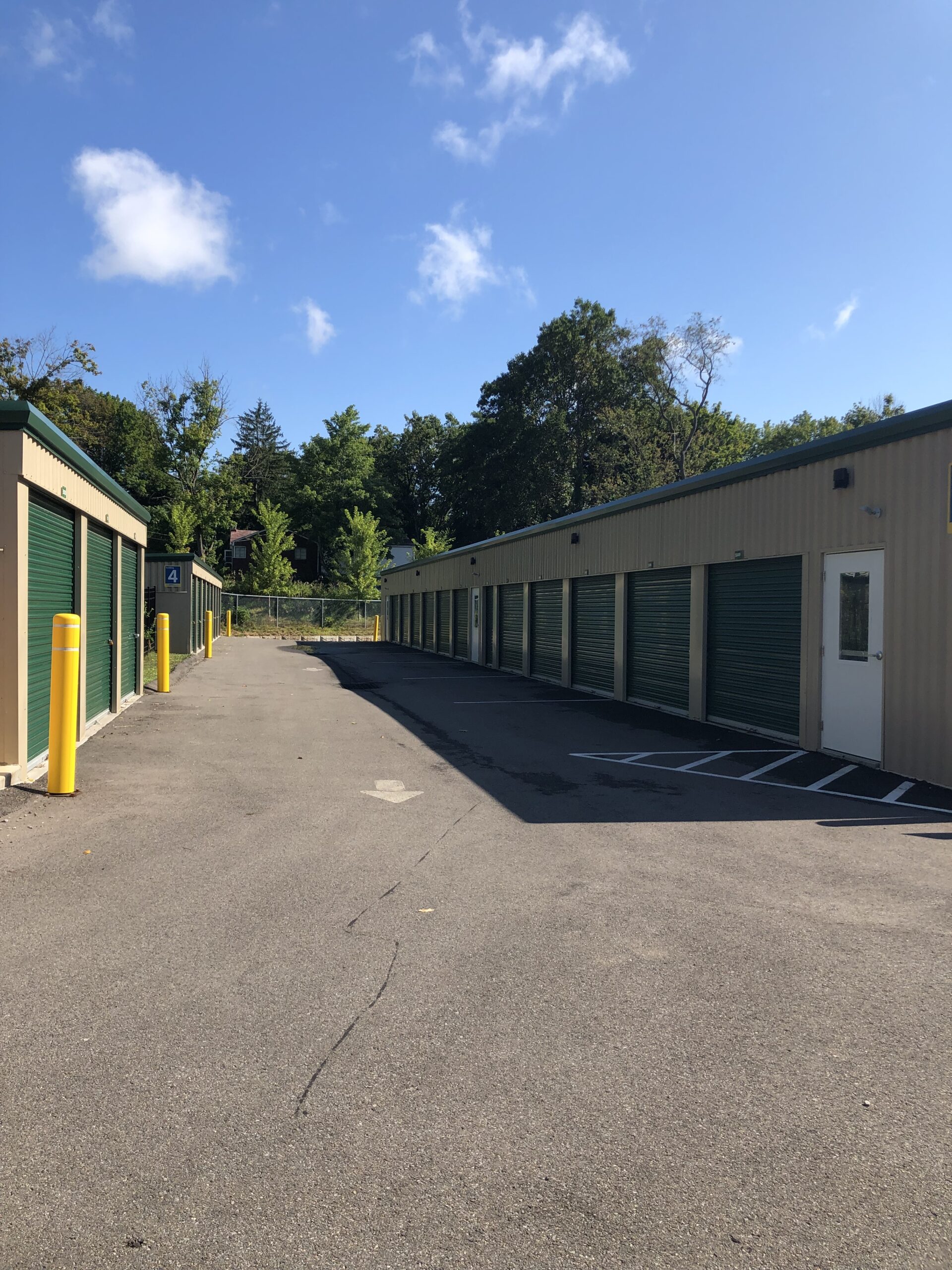 Drive-up units at Compass Self Storage.