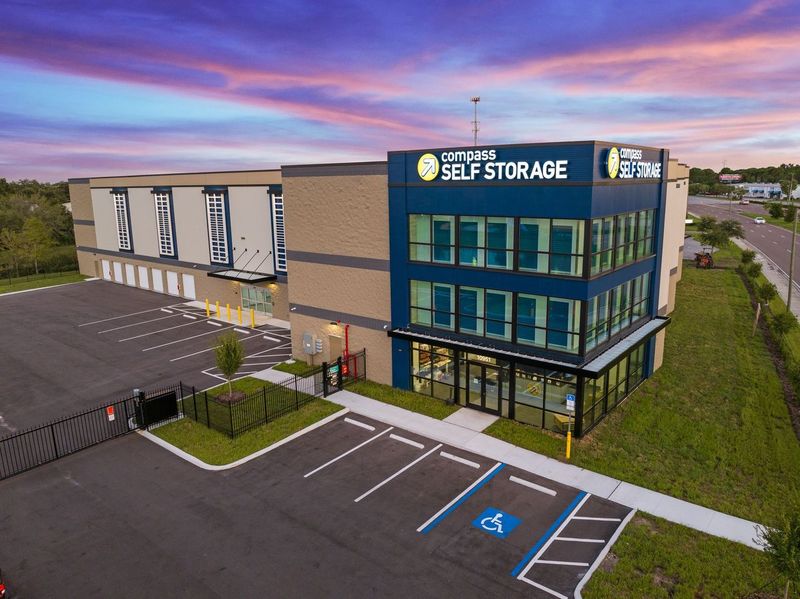 Office building exterior of Compass Self Storage.