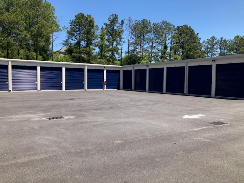 Drive-up units at Compass Self Storage.