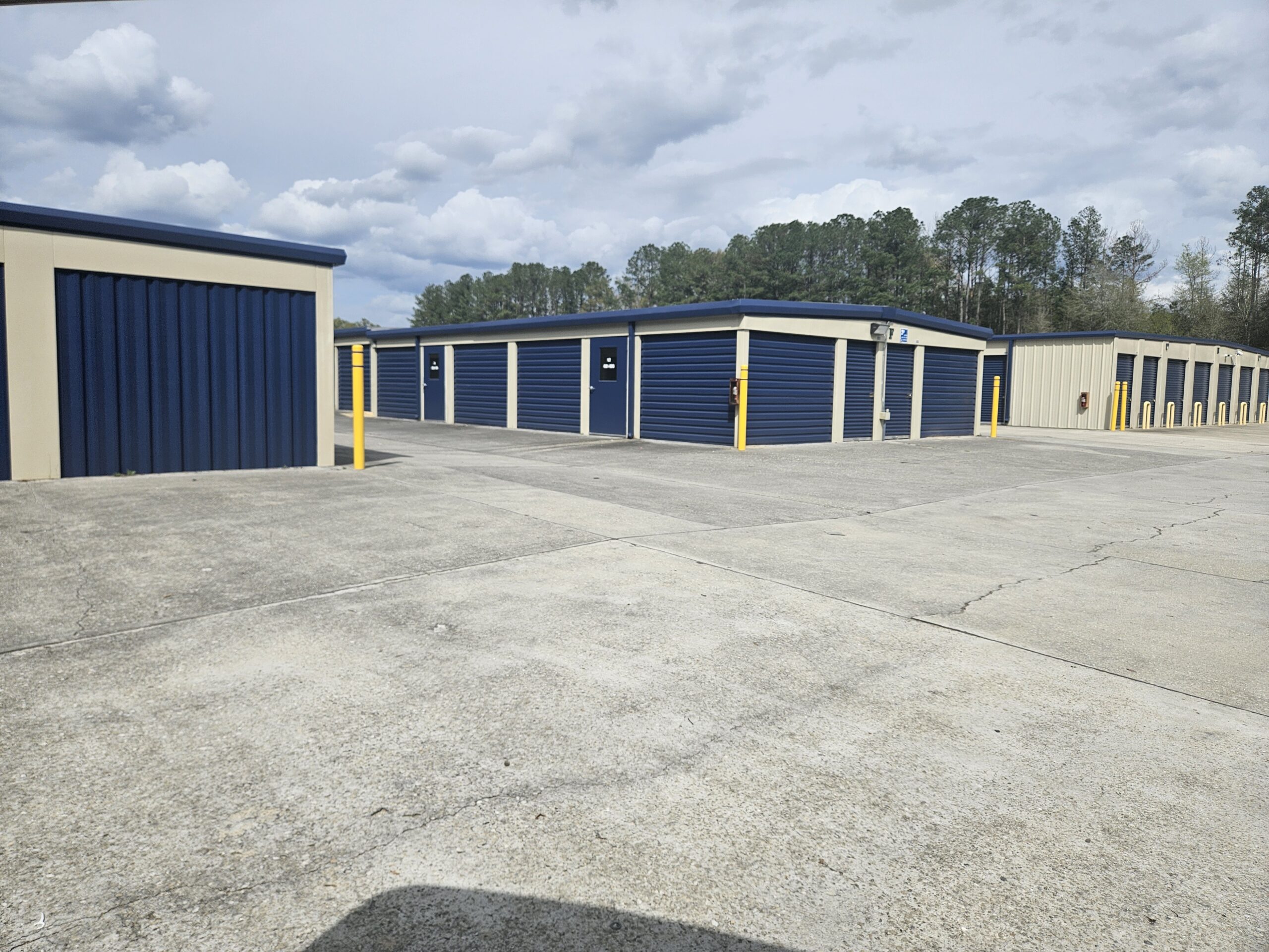 Drive-up units at Compass Self Storage.