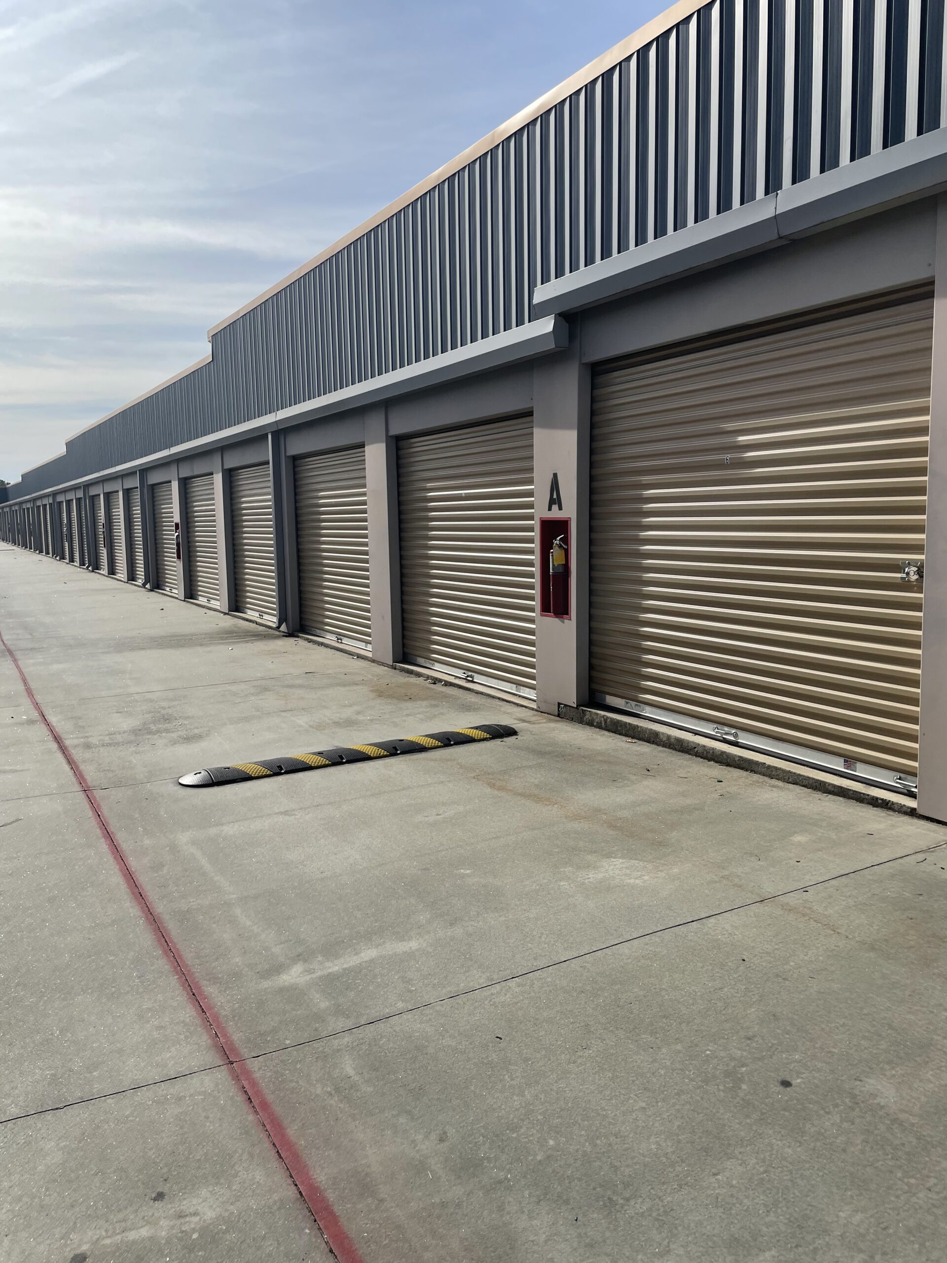 Drive-up units at Compass Self Storage.