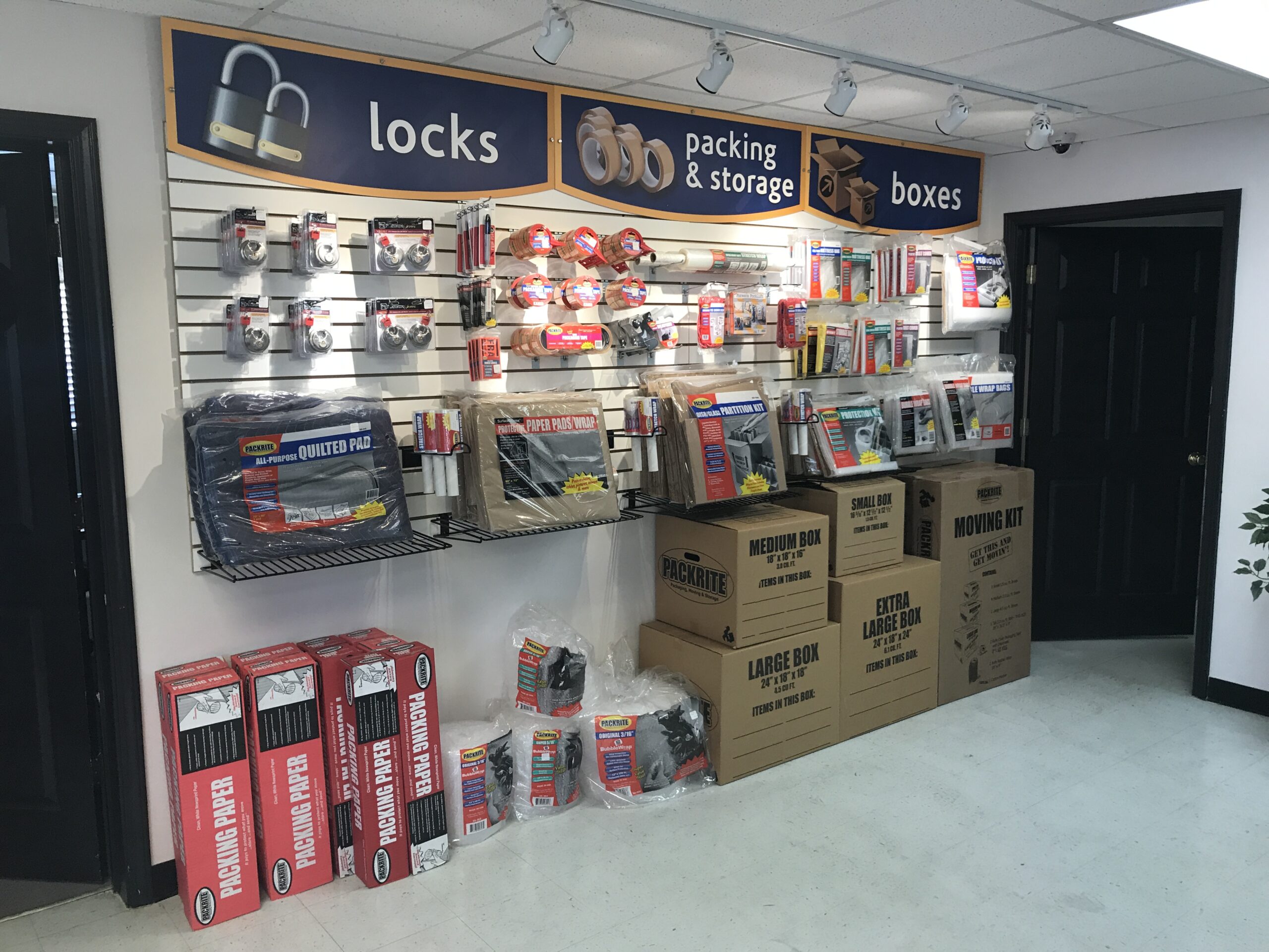 Packing supplies at Compass Self Storage.