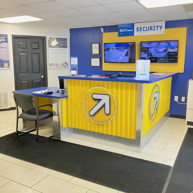 Service desk at Compass Self Storage.